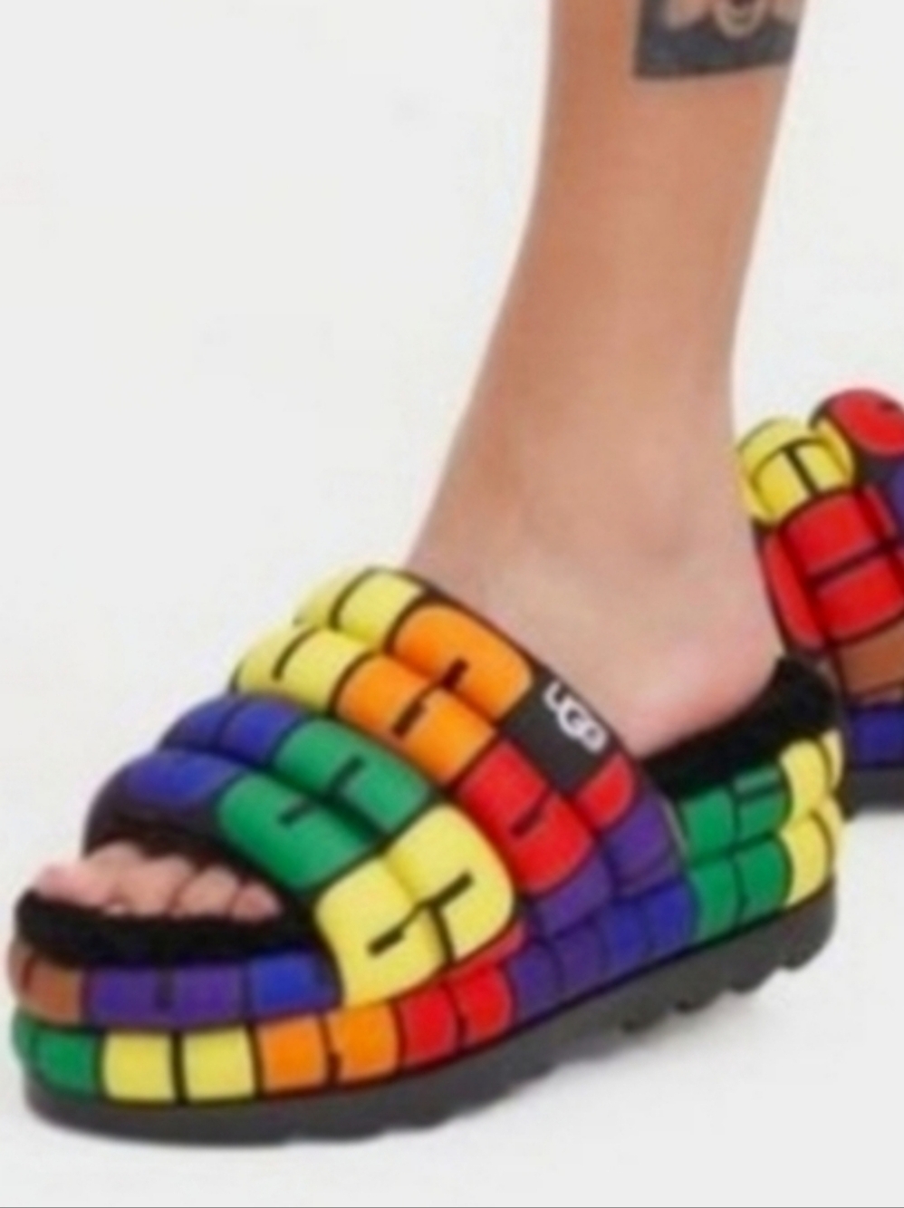 UGG Pride Logo Maxi Slide Shoes Multicolor Size 8 New